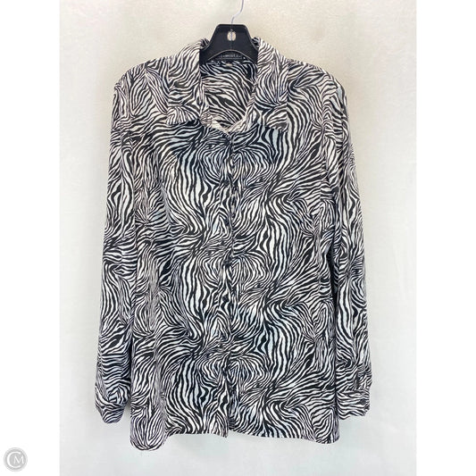Top Long Sleeve By Elementz In Animal Print, Size: L