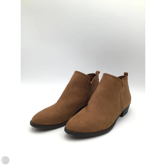 Boots Ankle Flats By Just Fab In Brown, Size: 11