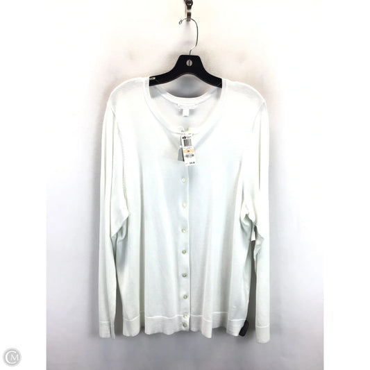 Cardigan By Charter Club In White, Size: 2x