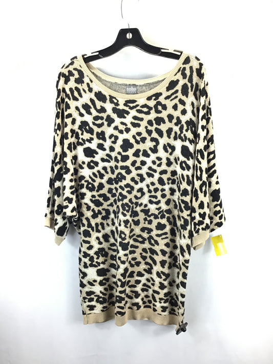 Sweater Short Sleeve By New York And Co In Leopard Print, Size: M