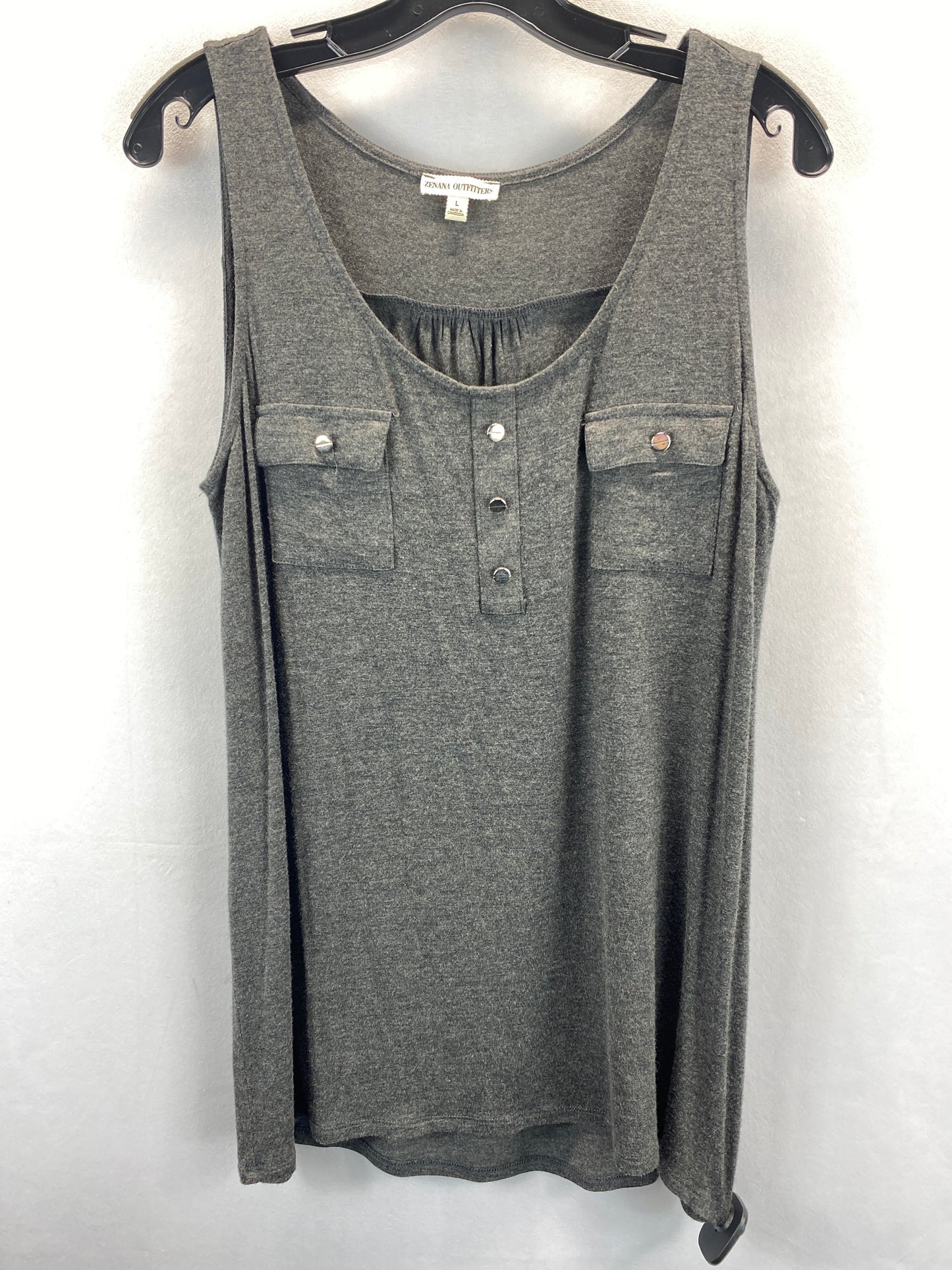 Grey Top Sleeveless Zenana Outfitters, Size L