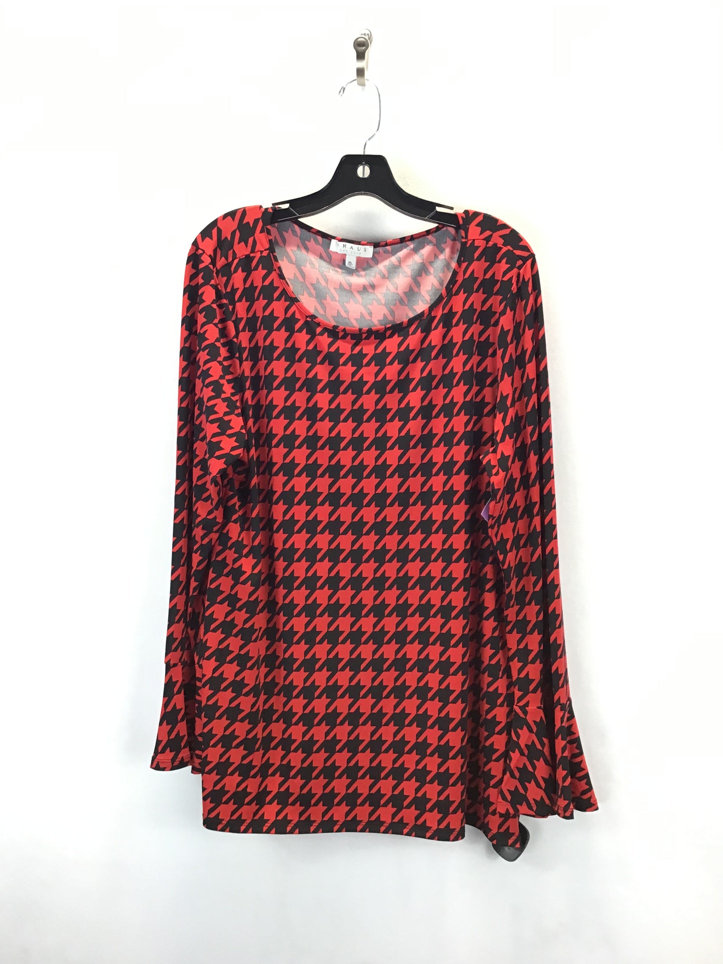 Top Long Sleeve By Chaus In Black & Red, Size: Xl