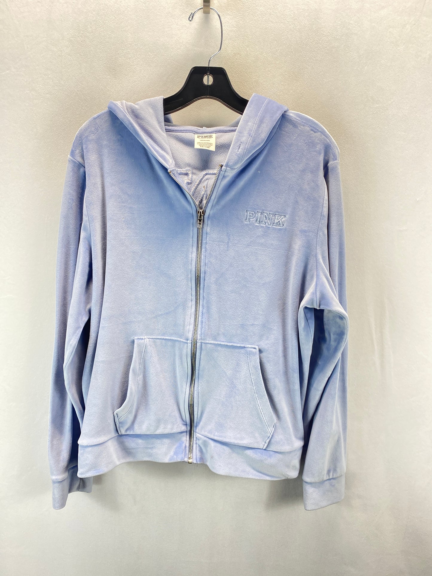 Athletic Sweatshirt Hoodie By Pink In Blue, Size: L