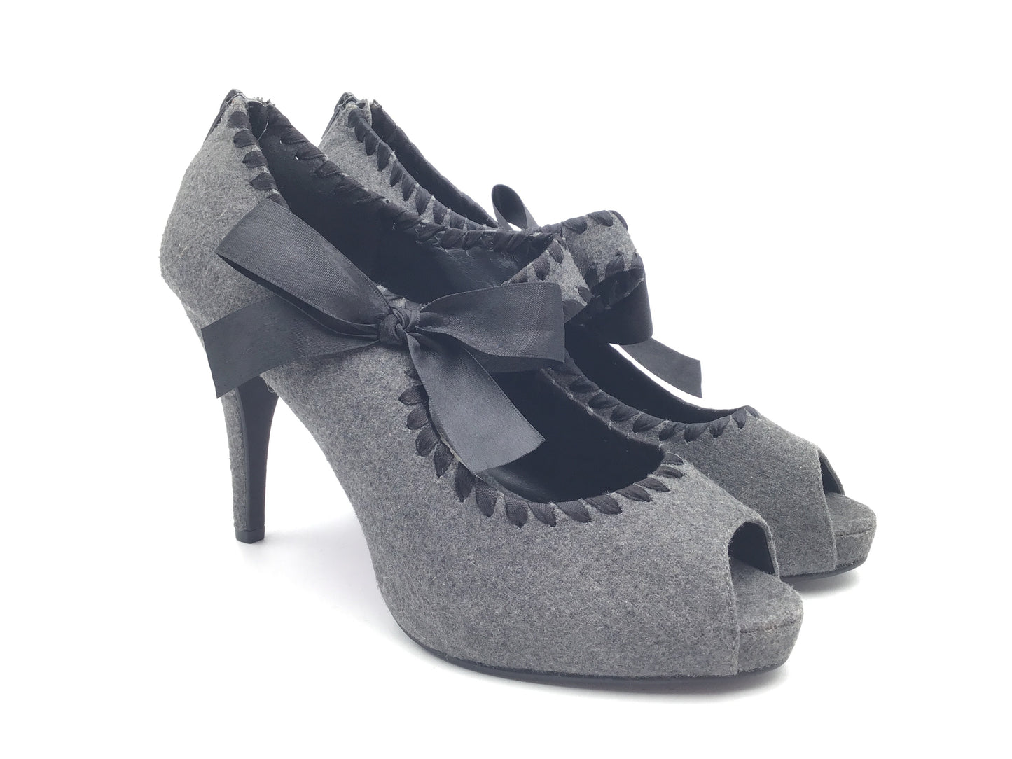 Shoes Heels Stiletto By Velvet Heart In Black & Grey, Size: 9