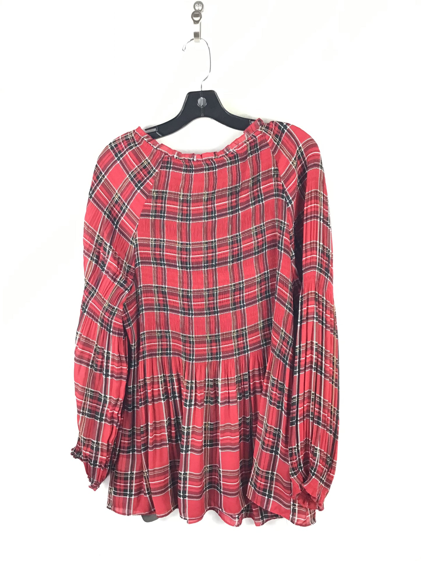 Top Long Sleeve By Melissa Paige In Plaid Pattern, Size: 1x