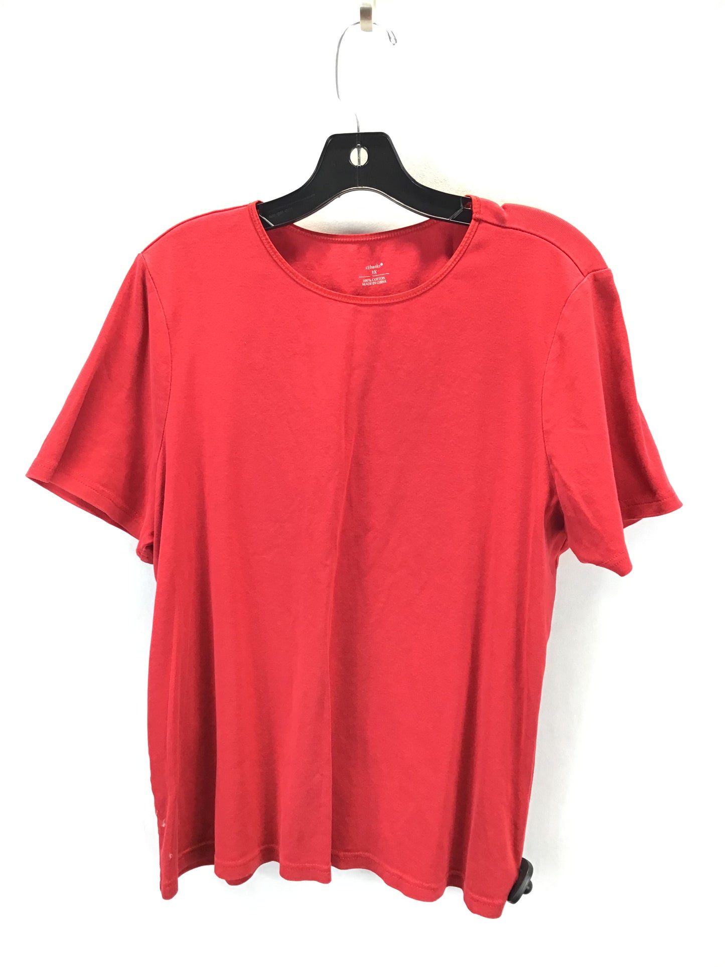 Top Short Sleeve Basic By Cj Banks In Red, Size: 1x