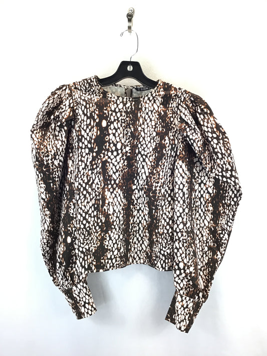 Top Long Sleeve By Shein In Snakeskin Print, Size: M