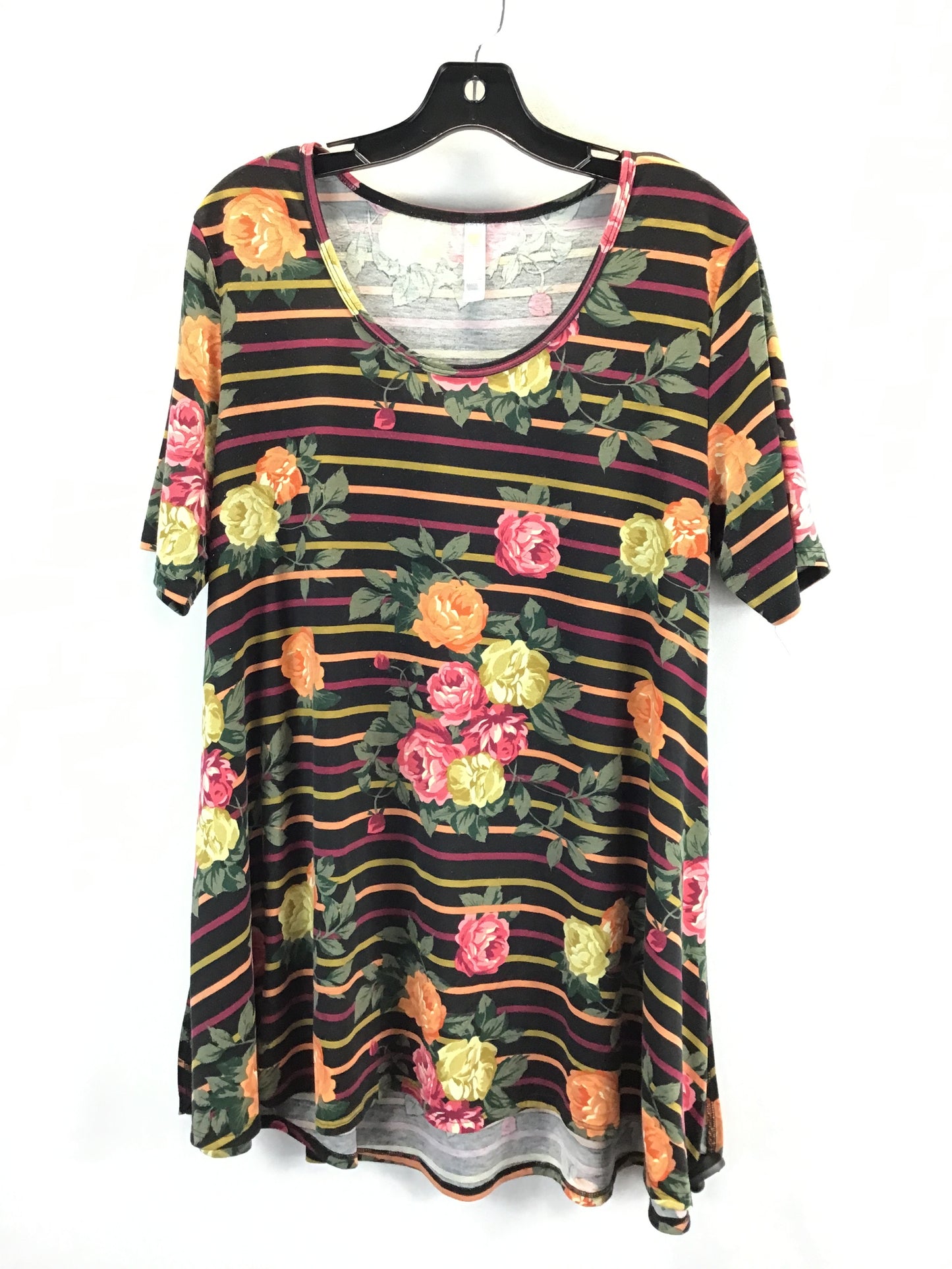 Top Short Sleeve By Lularoe In Floral Print, Size: L