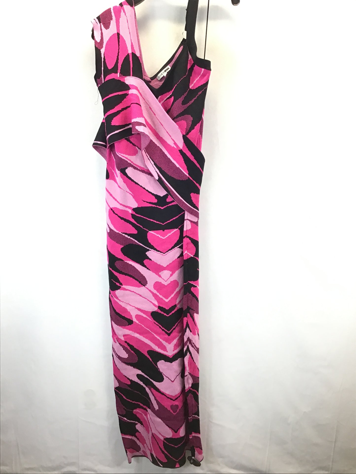 Dress Casual Maxi By Fashion Nova In Black & Pink, Size: 2x