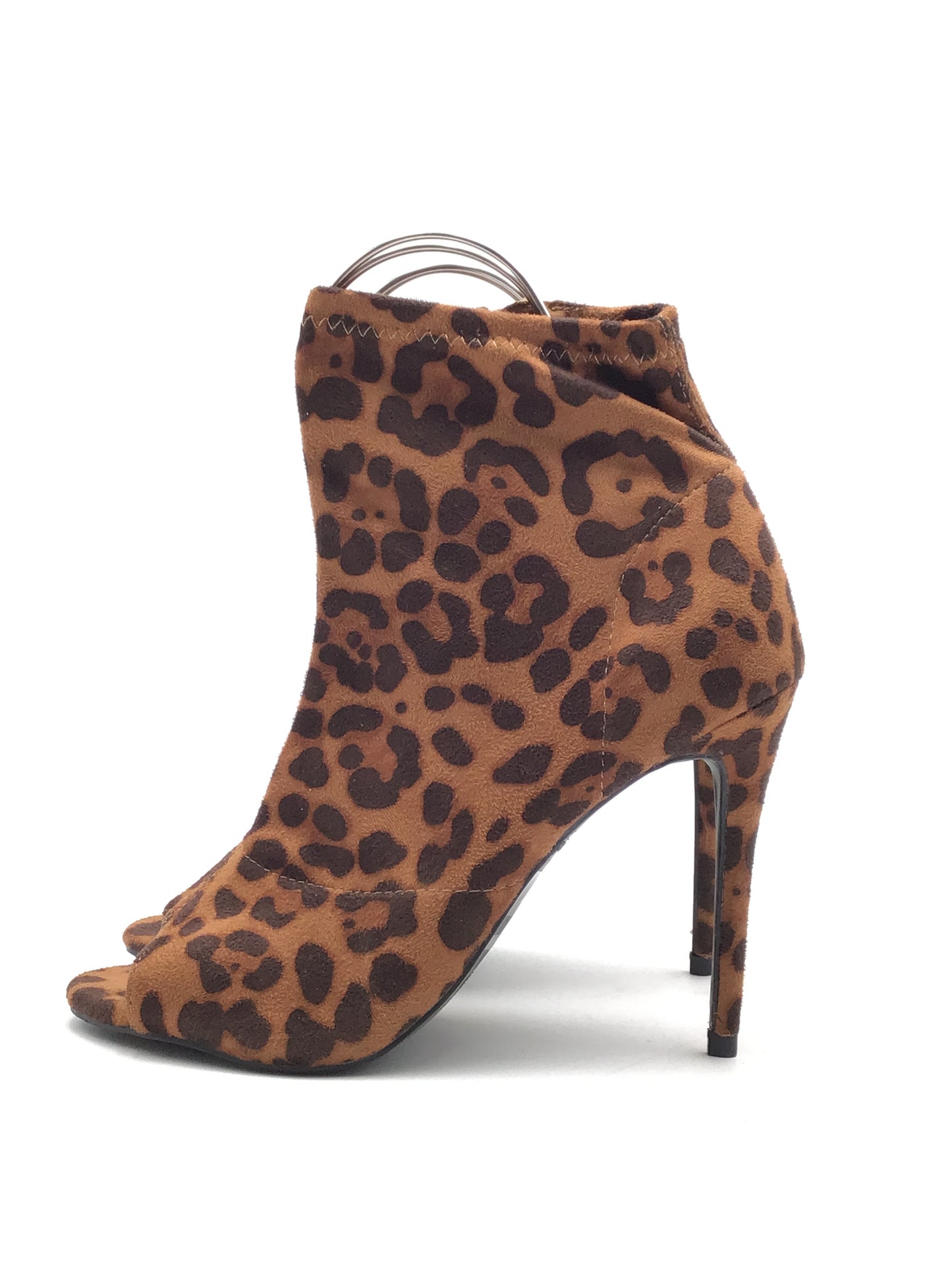 Boots Ankle Heels By Anne Michelle In Leopard Print, Size: 8