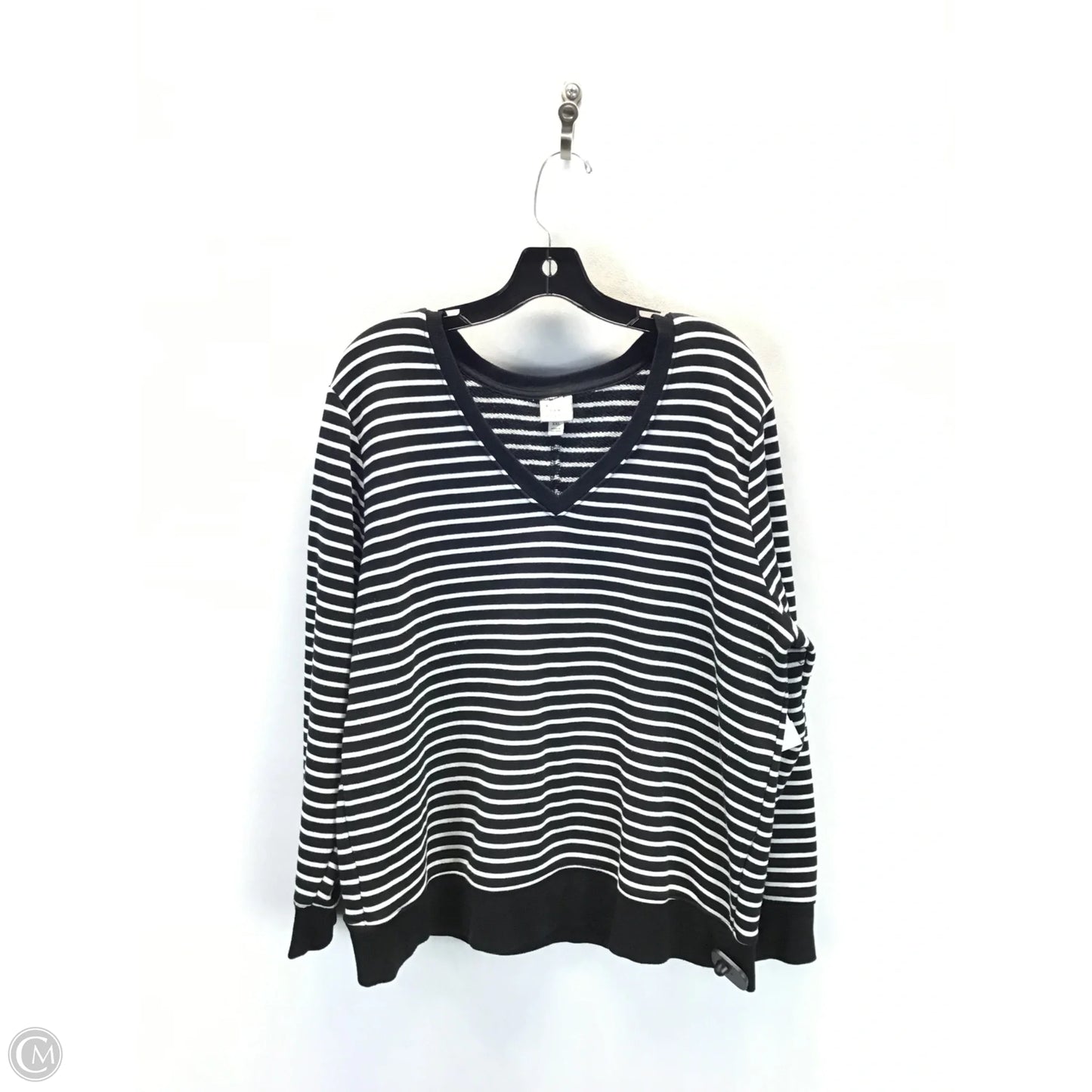Sweatshirt Collar By A New Day In Striped Pattern, Size: 2x