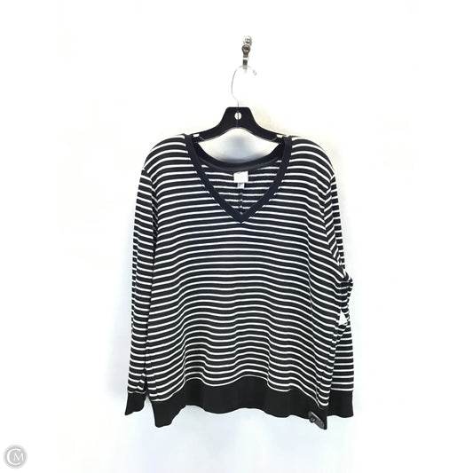 Sweatshirt Collar By A New Day In Striped Pattern, Size: 2x
