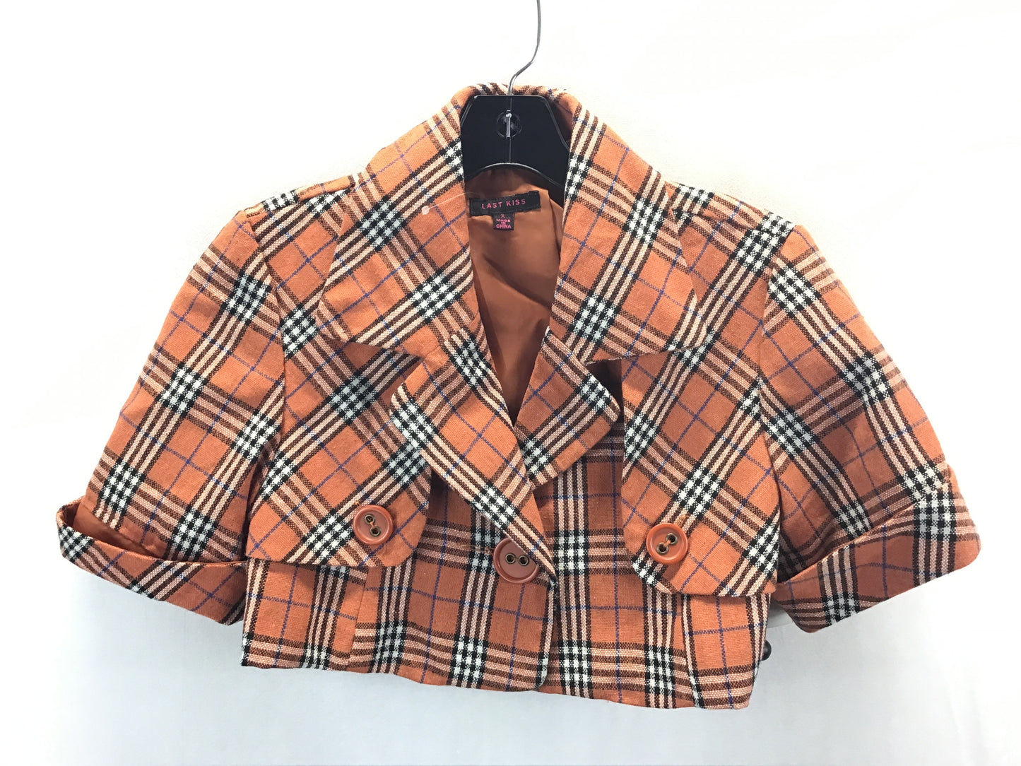 Blazer By Clothes Mentor In Plaid Pattern, Size: S