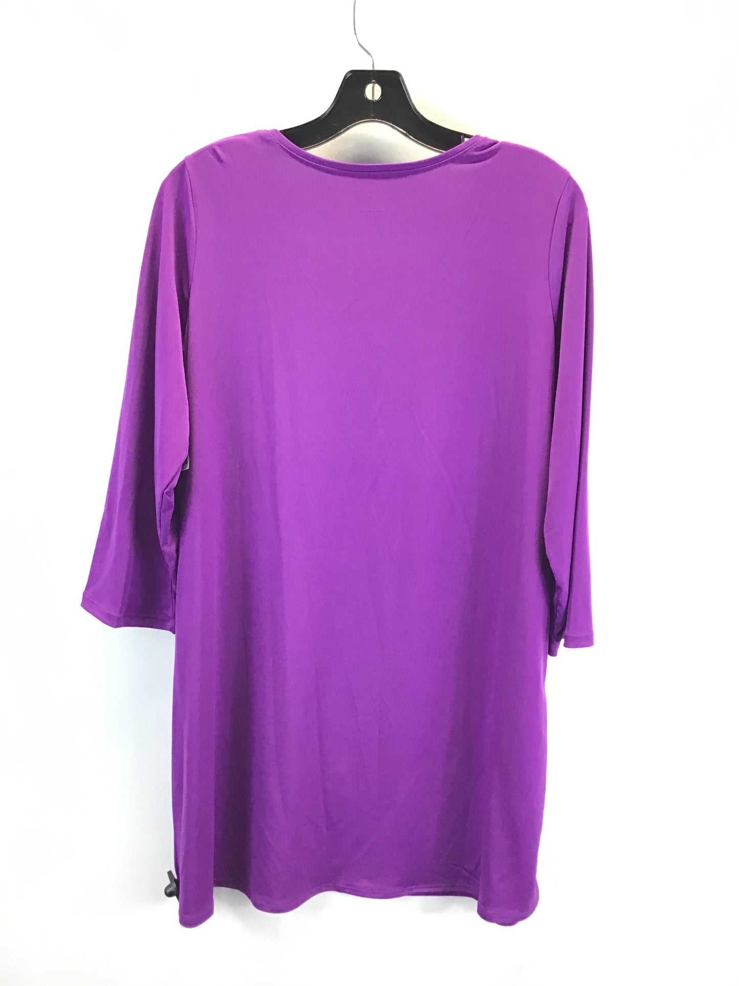 Top 3/4 Sleeve Basic By Susan Graver In Purple, Size: M