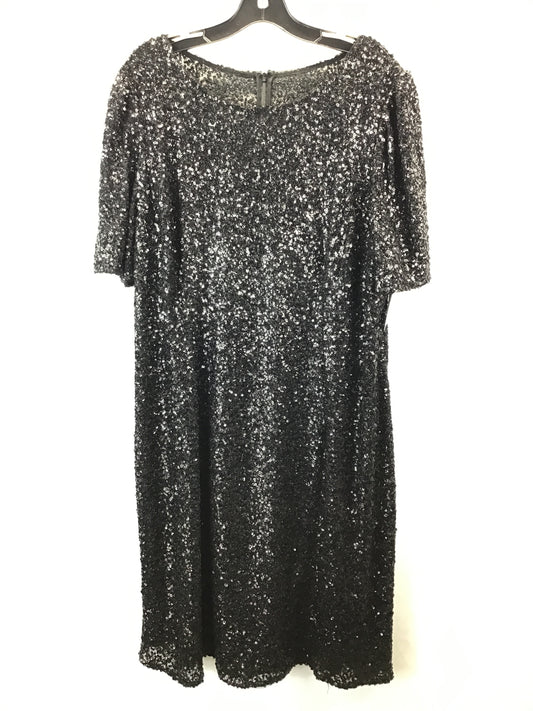 Dress Party Midi By Adrianna Papell In Black, Size: 1x