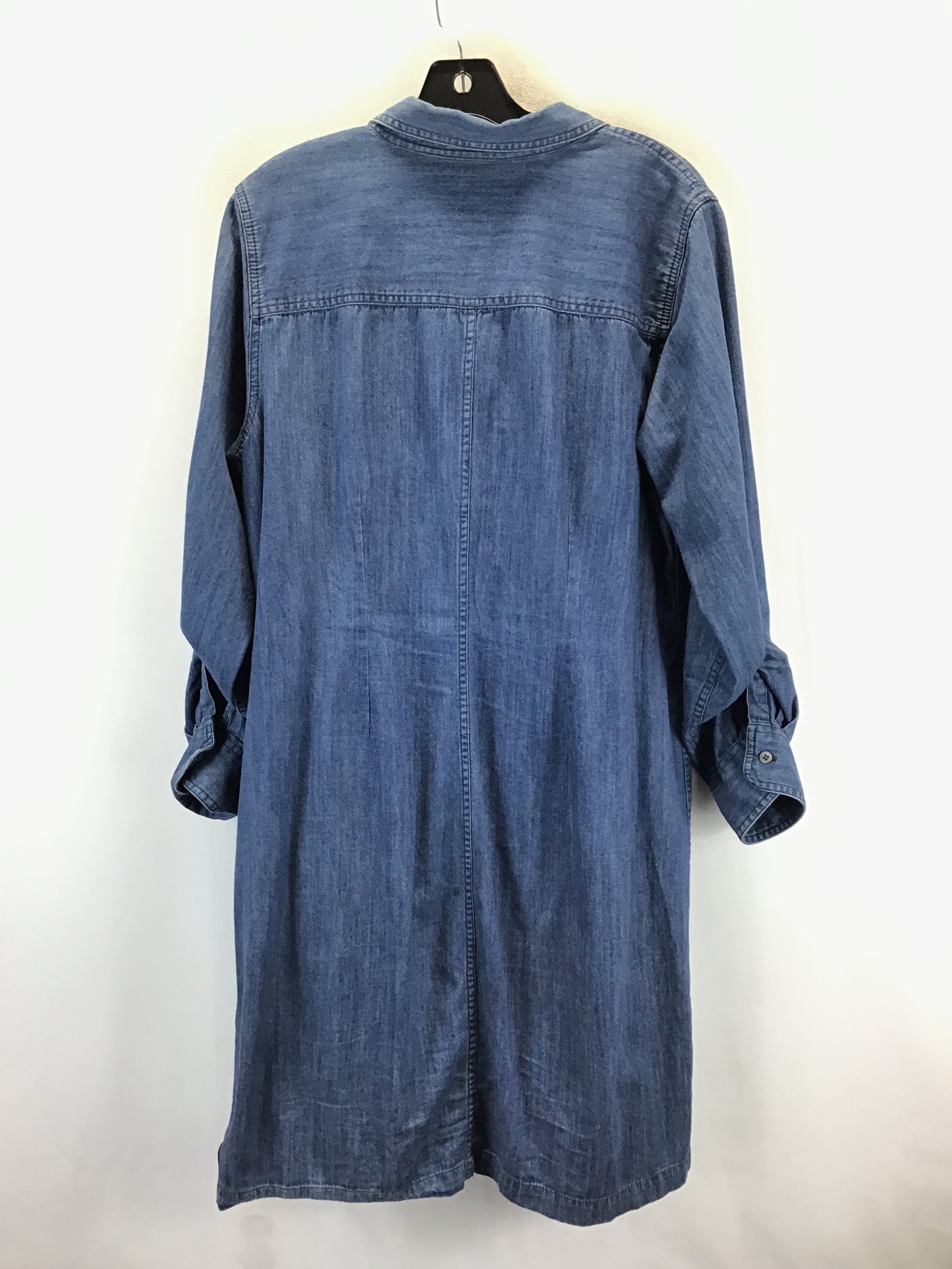 Dress Casual Midi By Talbots In Blue Denim, Size: Xl