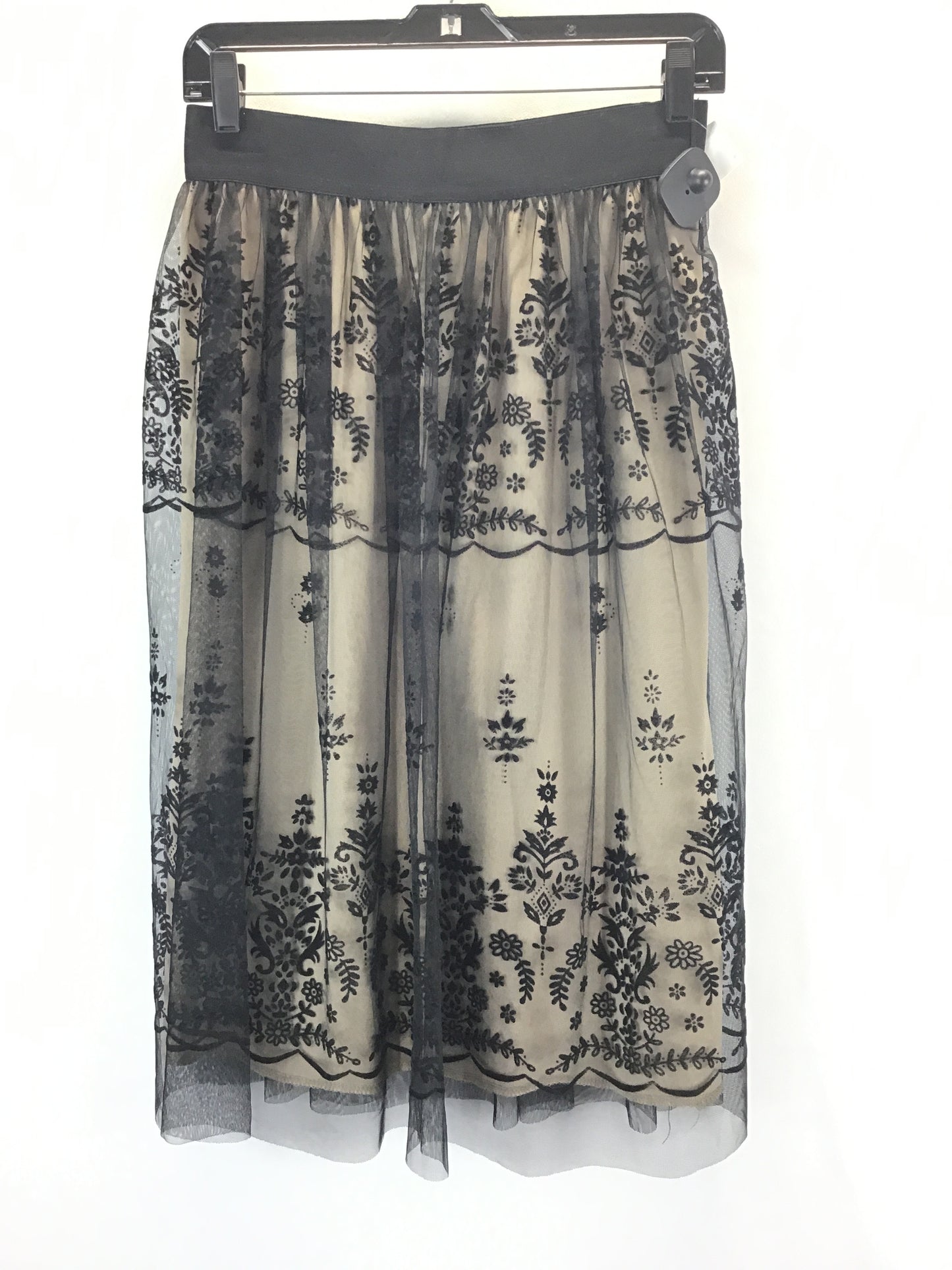 Skirt Midi By Metropolitan In Black & Tan, Size: M