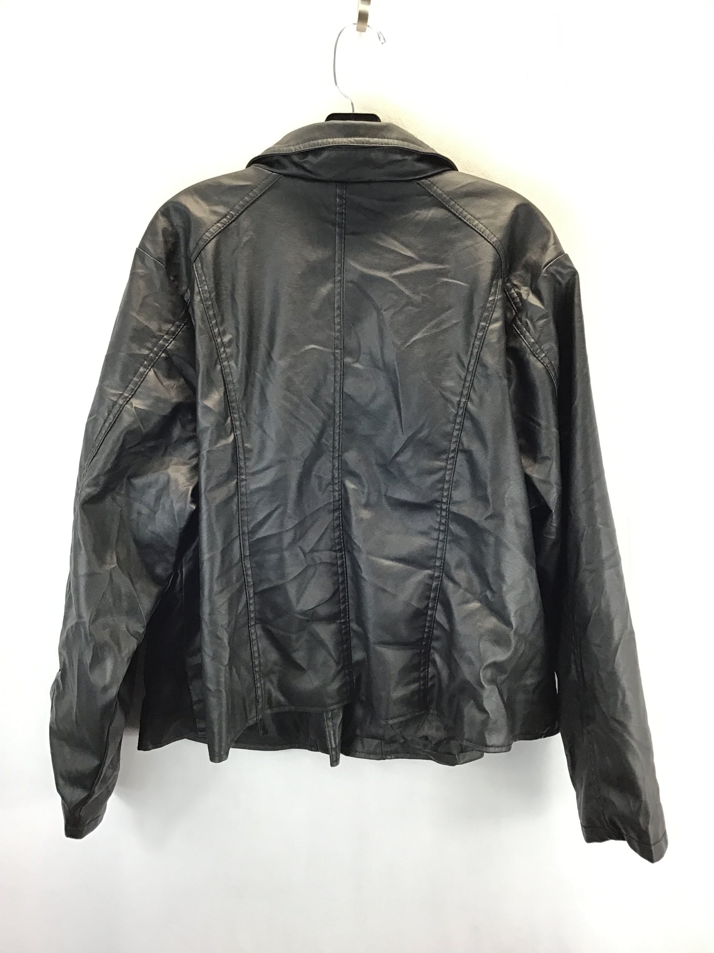 Jacket Moto By Clothes Mentor In Black, Size: 3x