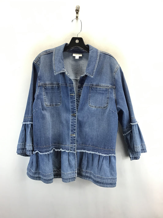 Jacket Denim By Style And Company In Blue Denim, Size: 2x