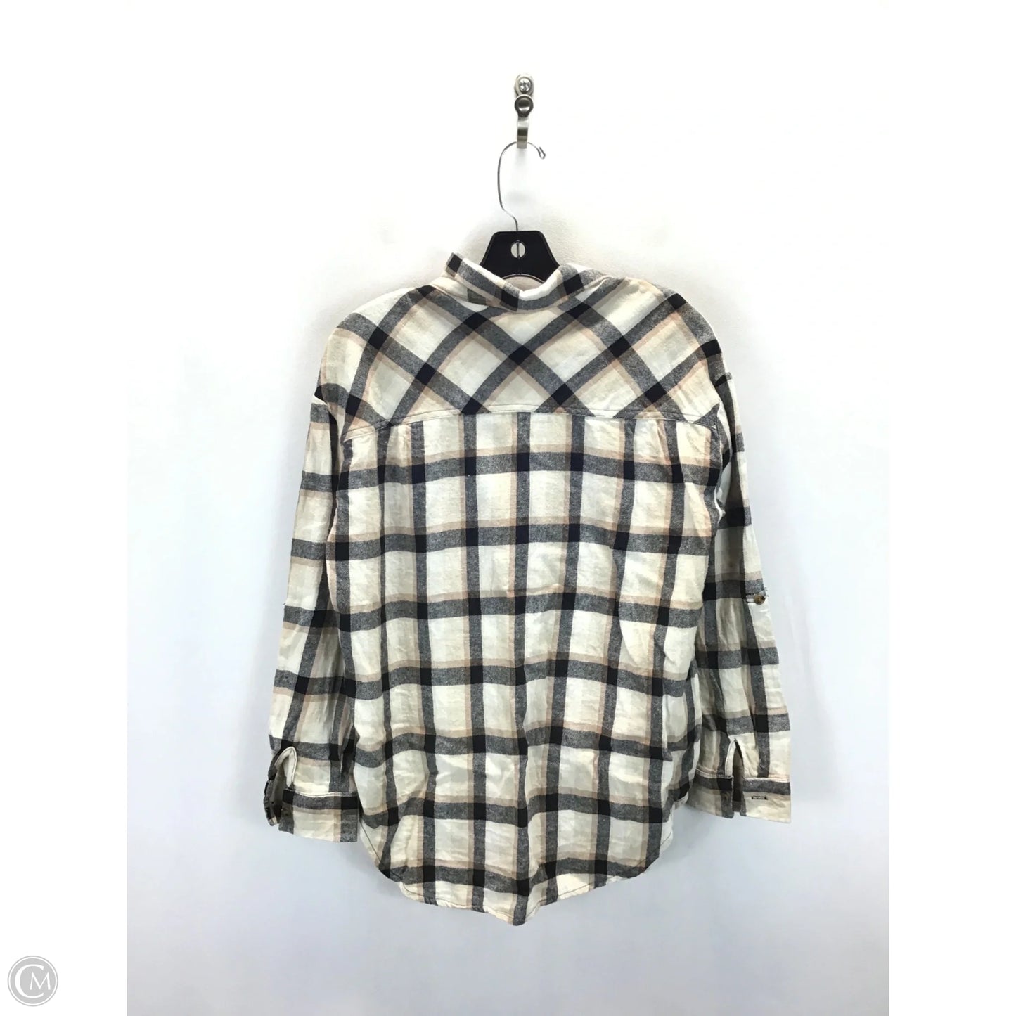 Top Long Sleeve By Love Notes In Plaid Pattern, Size: M