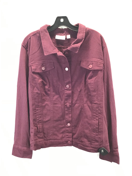 Jacket Denim By Clothes Mentor In Red Denim, Size: 2x