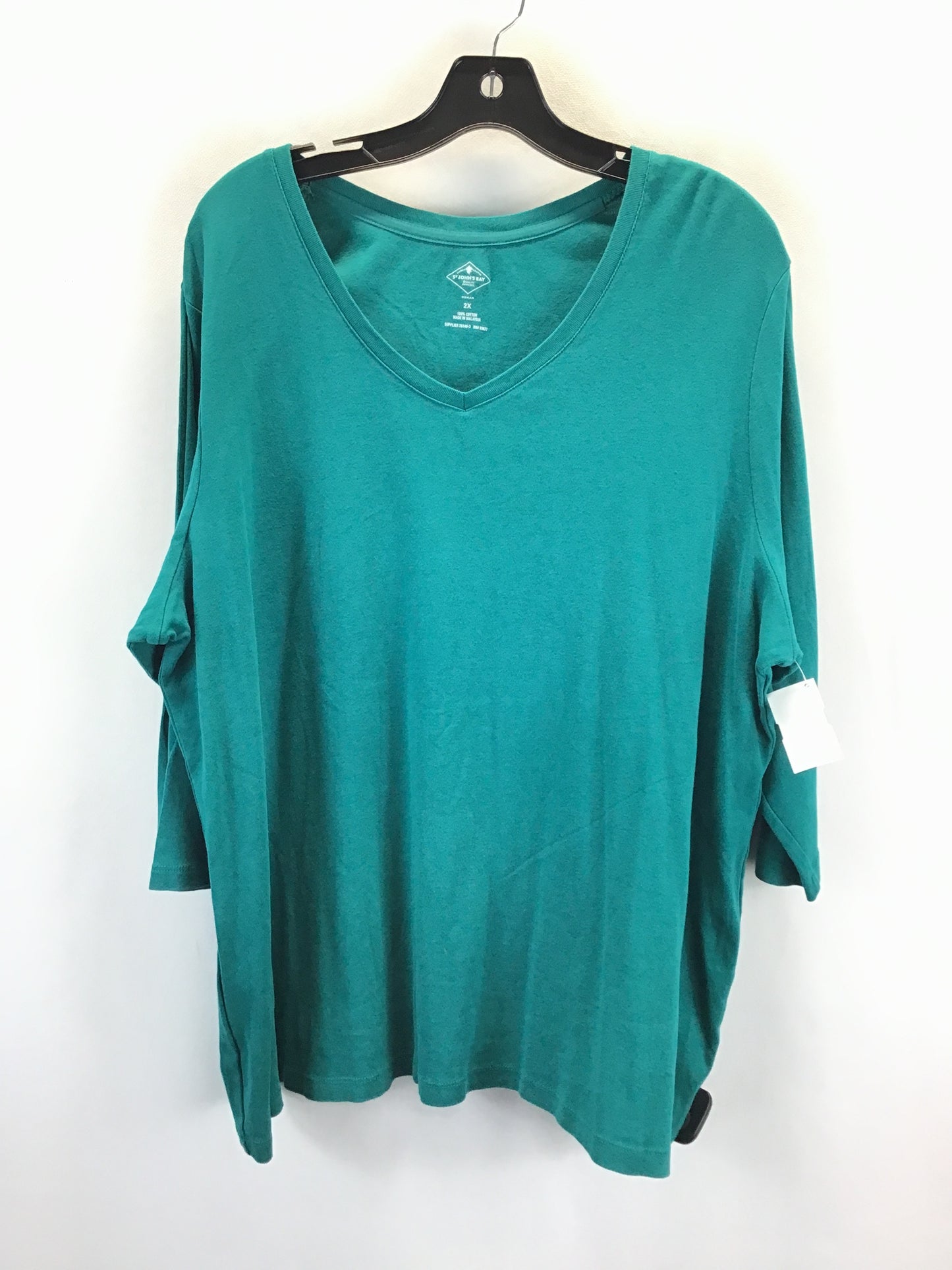 Top Short Sleeve Basic By St Johns Bay In Blue, Size: 2x