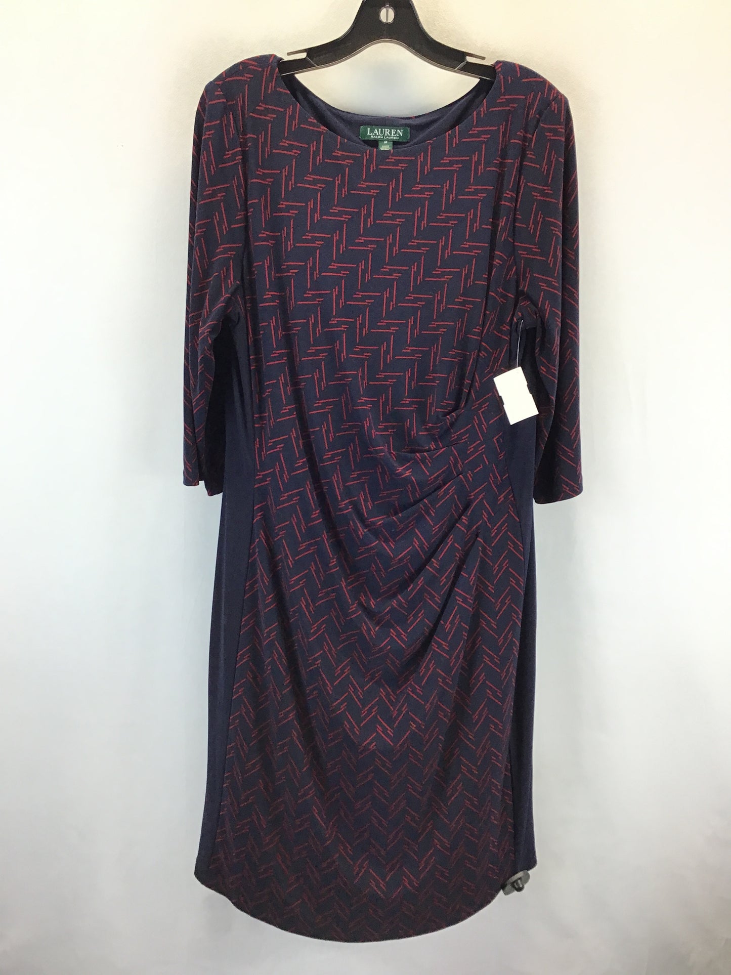 Dress Work By Lauren By Ralph Lauren In Blue & Red, Size: Xl