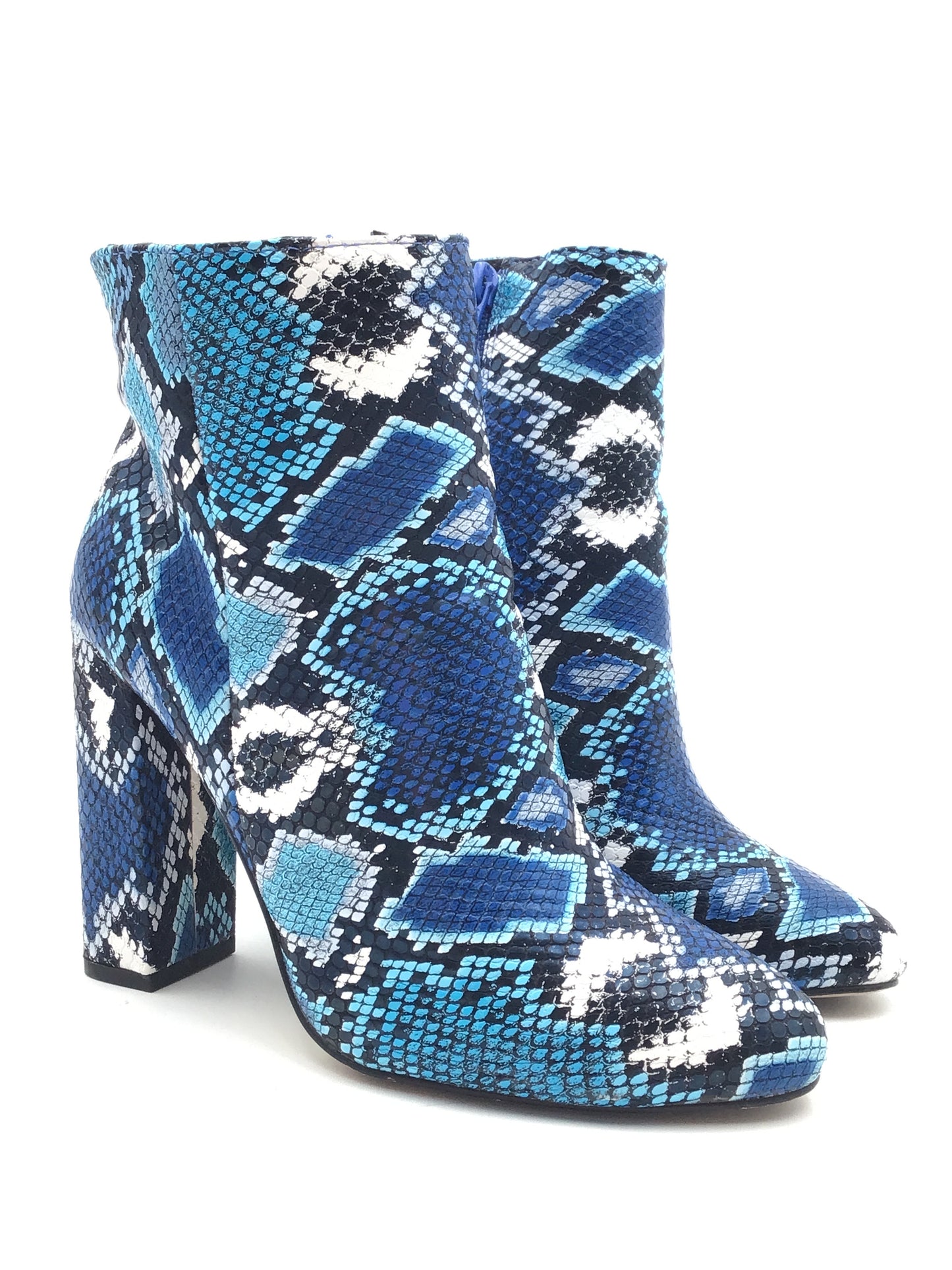 Boots Ankle Heels By Shoedazzle In Snakeskin Print, Size: 7