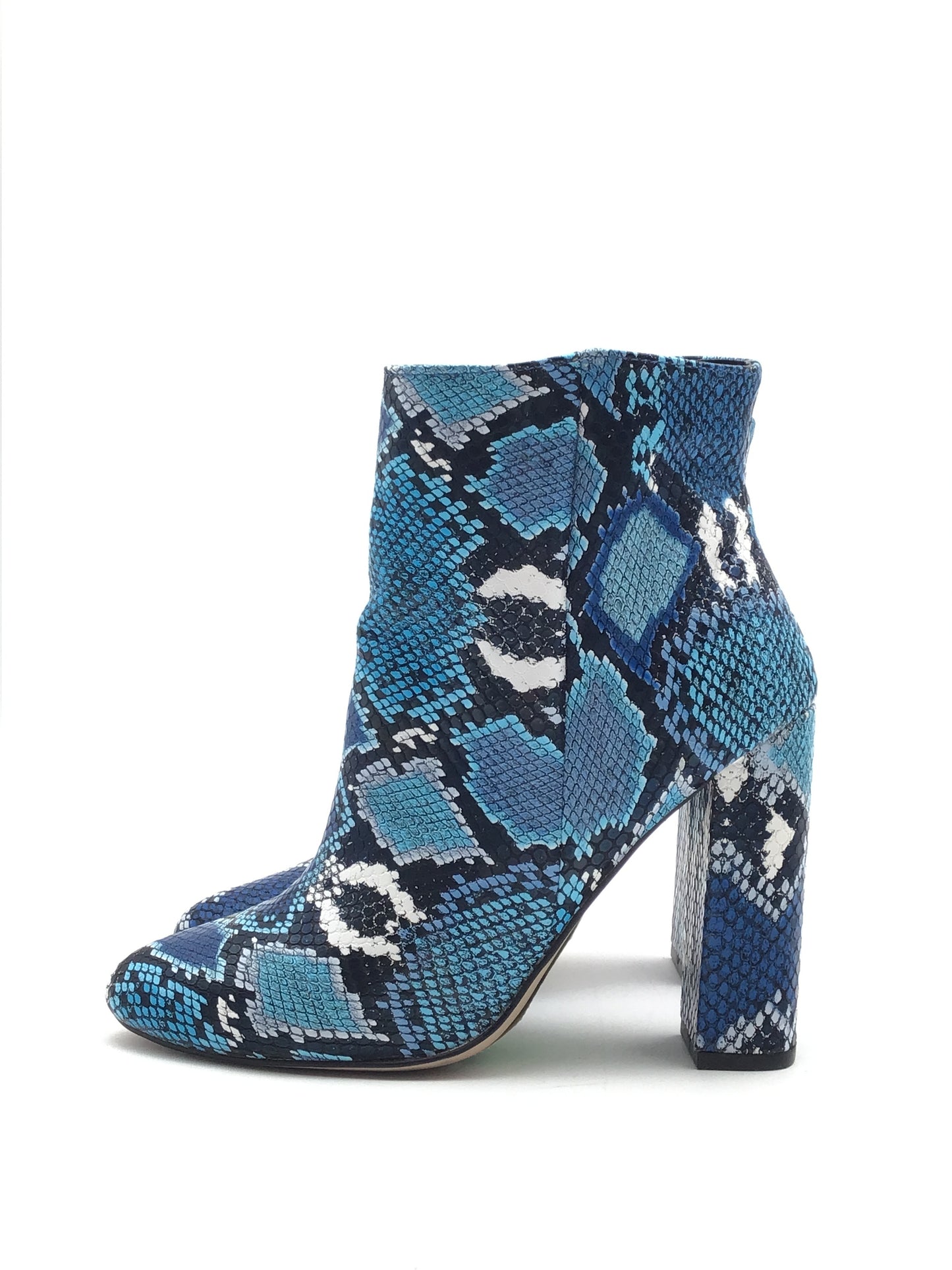 Boots Ankle Heels By Shoedazzle In Snakeskin Print, Size: 7