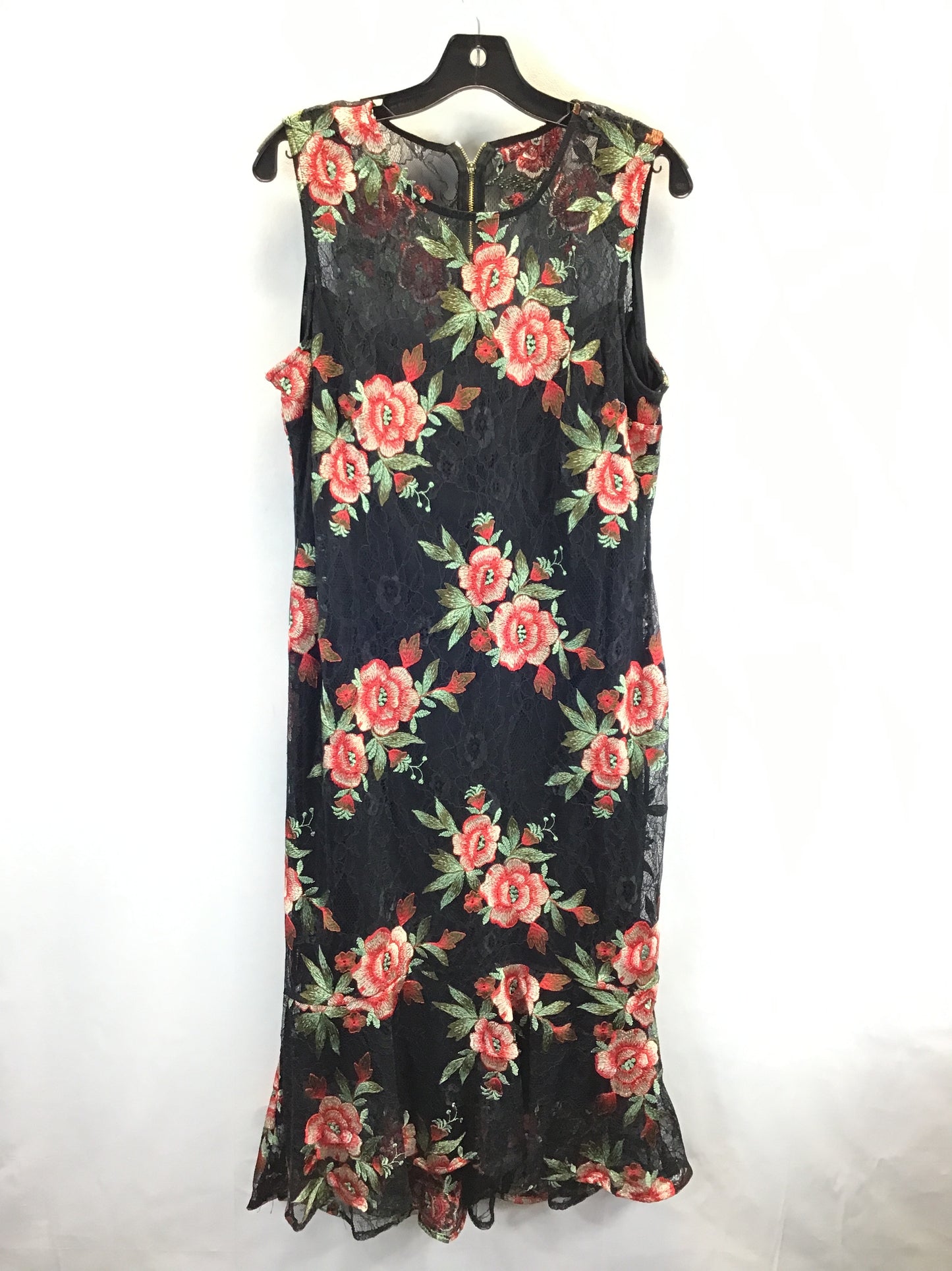 Dress Casual Midi By Calvin Klein In Floral Print, Size: Xl