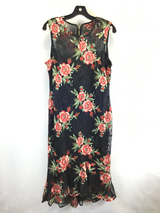 Dress Casual Midi By Calvin Klein In Floral Print, Size: Xl