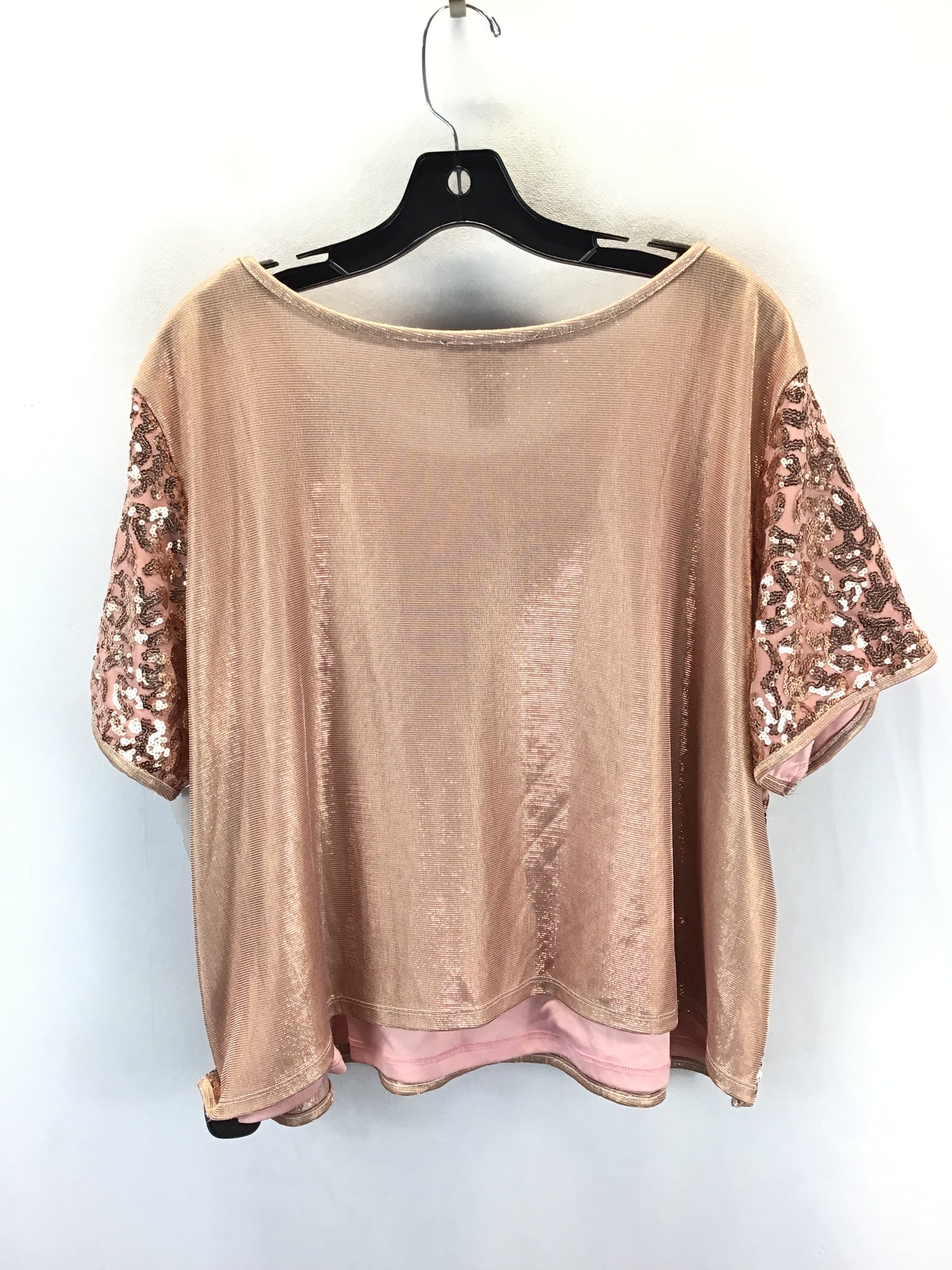 Top Short Sleeve By Ashley Stewart In Rose Gold, Size: 3x