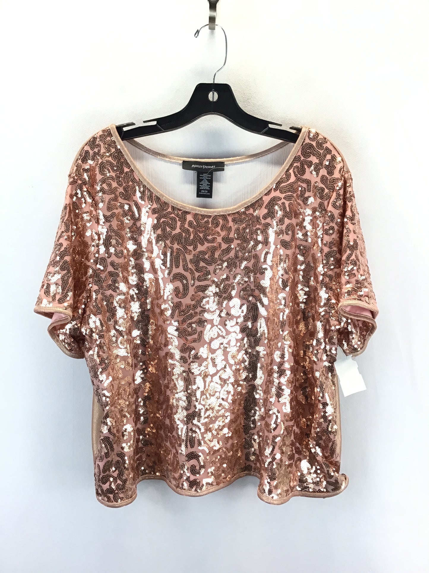 Top Short Sleeve By Ashley Stewart In Rose Gold, Size: 3x