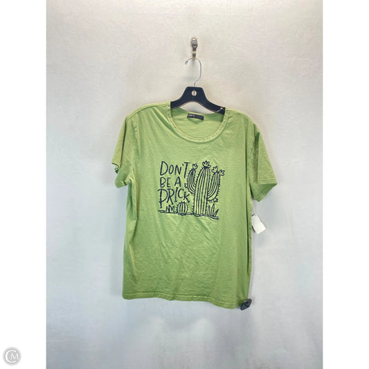 Top Short Sleeve Basic By Shein In Green, Size: M