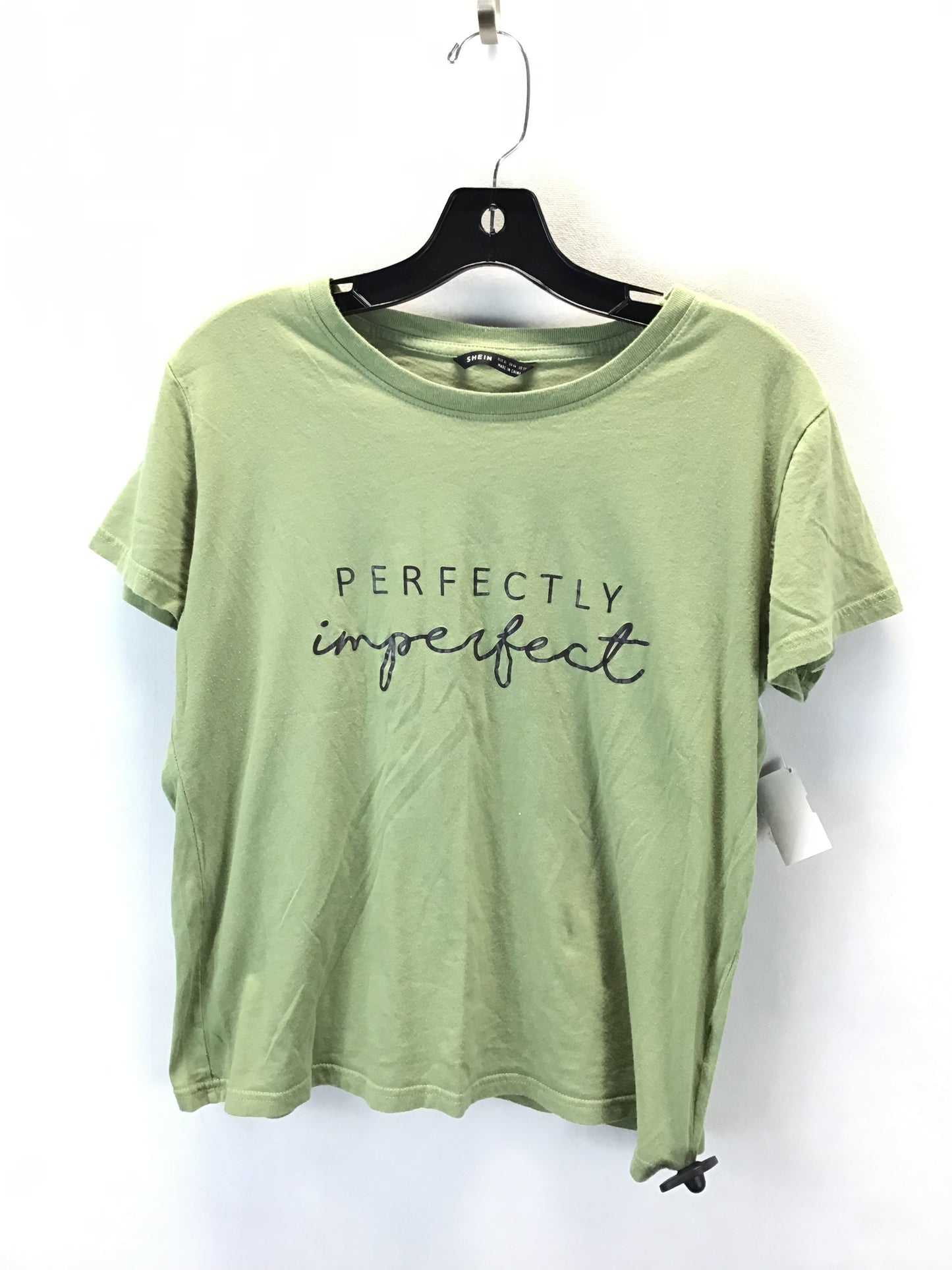 Top Short Sleeve Basic By Shein In Green, Size: M