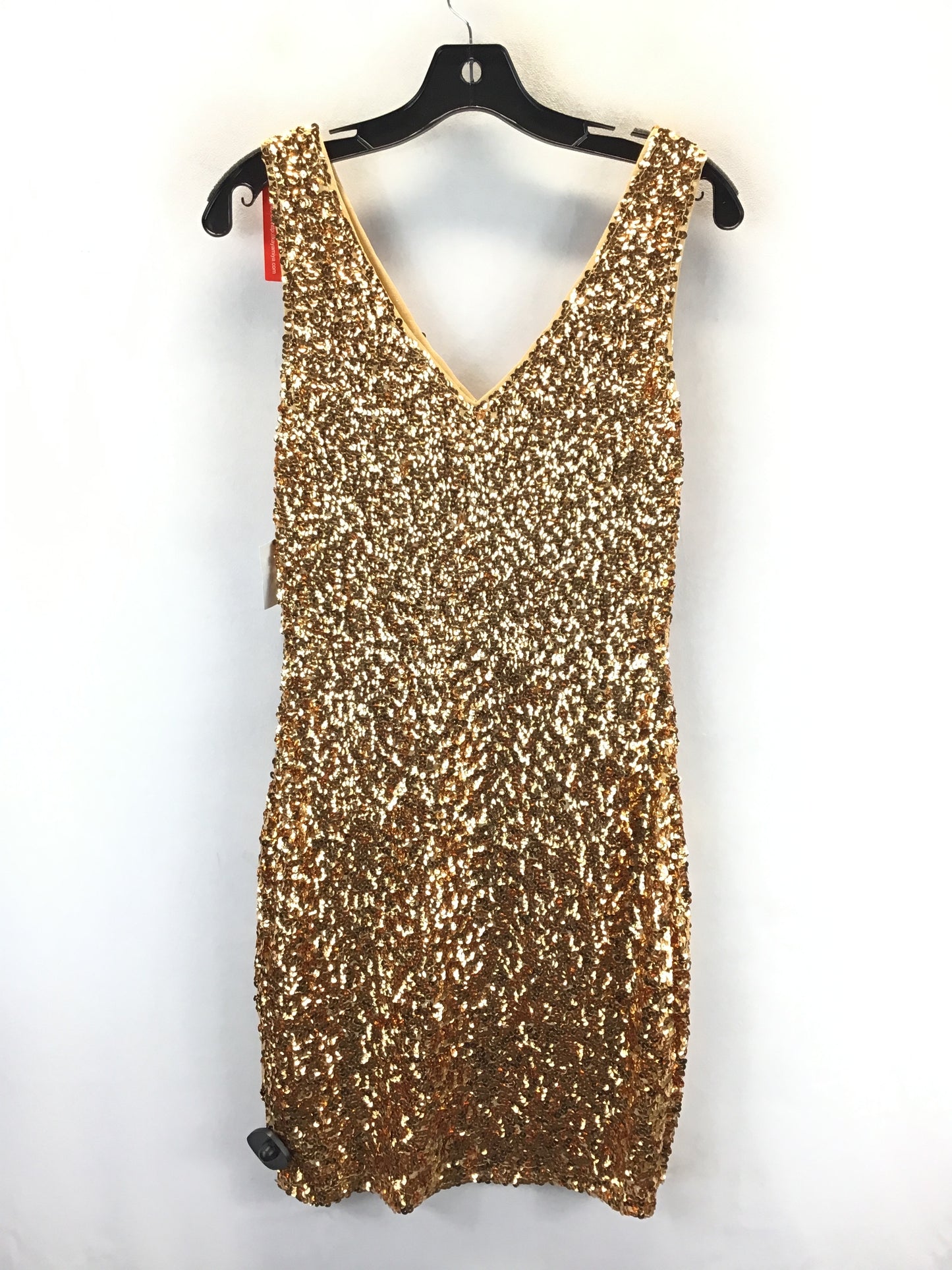 Dress Party Short By Clothes Mentor In Gold, Size: M