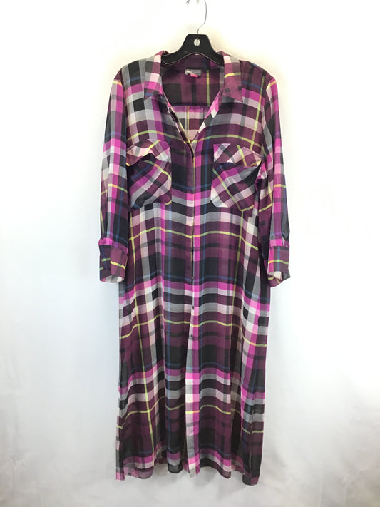 Dress Casual Maxi By Vince Camuto In Plaid Pattern, Size: L