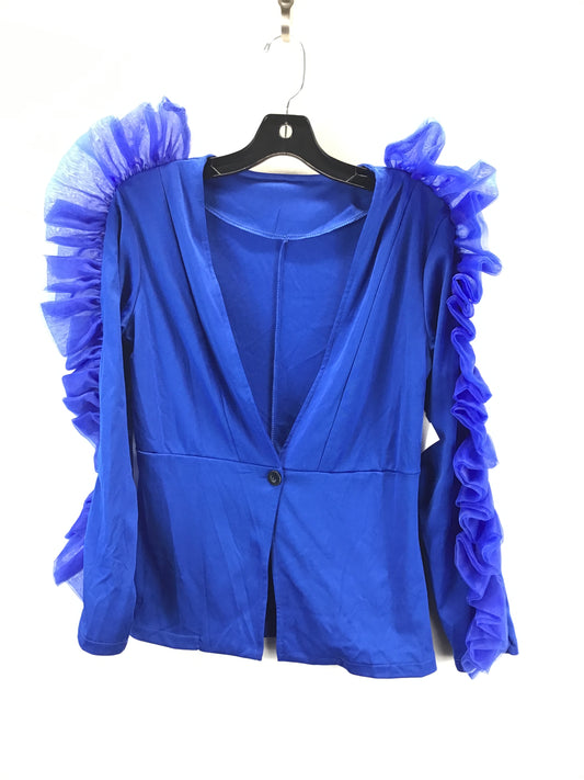 Blazer By Clothes Mentor In Blue, Size: L