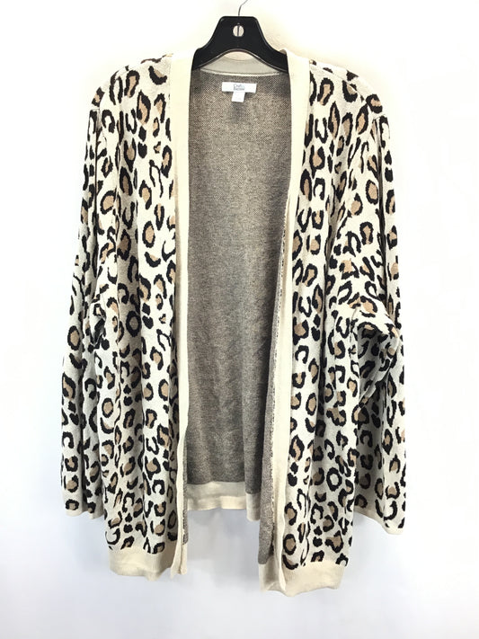 Sweater Cardigan By Croft And Barrow In Leopard Print, Size: 2x