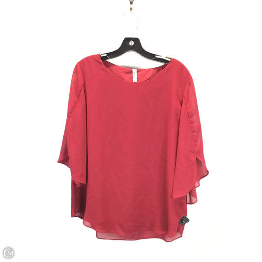 Blouse 3/4 Sleeve By Clothes Mentor In Maroon, Size: L