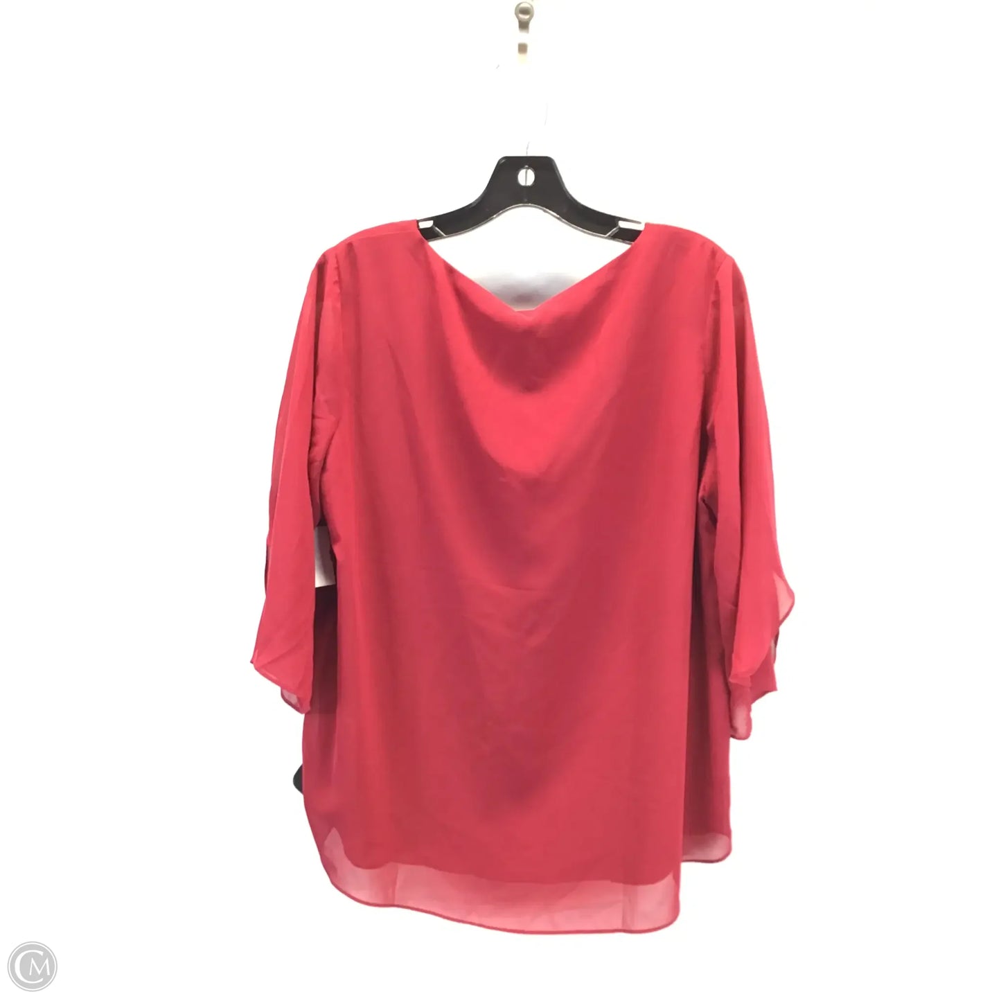 Blouse 3/4 Sleeve By Clothes Mentor In Maroon, Size: L