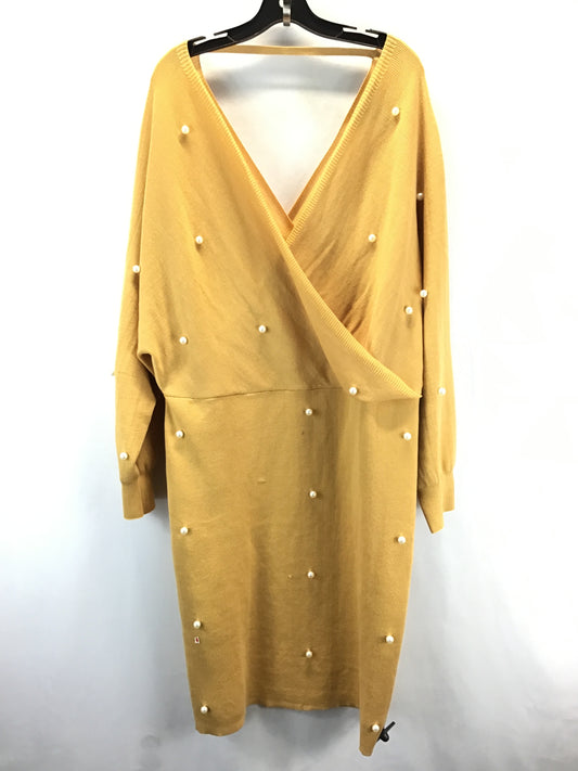 Dress Sweater By Ashley Stewart In Yellow, Size: 2x