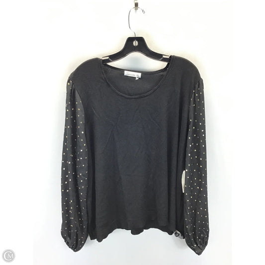 Top Long Sleeve By 89th And Madison In Black & Gold, Size: 1x