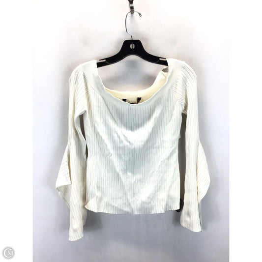 Top Long Sleeve Basic By Bcbgmaxazria In Cream, Size: L