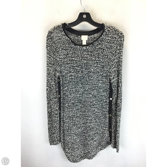 Sweater By Chicos In Black & White, Size: M