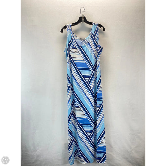 Dress Casual Maxi By Jessica London In Blue & White, Size: Xl