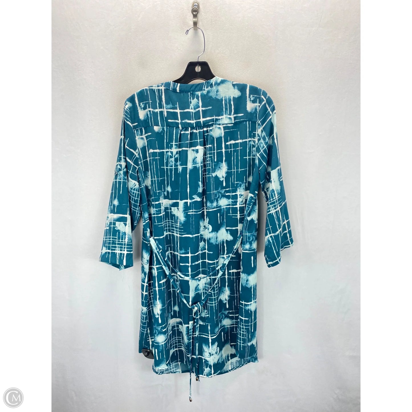 Tunic 3/4 Sleeve By Clothes Mentor In Blue & White, Size: M
