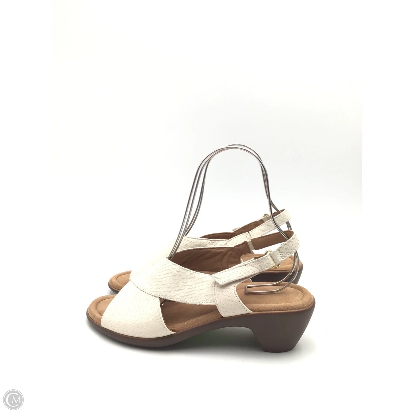 Sandals Heels Block By Easy Spirit In Cream & Tan, Size: 9.5