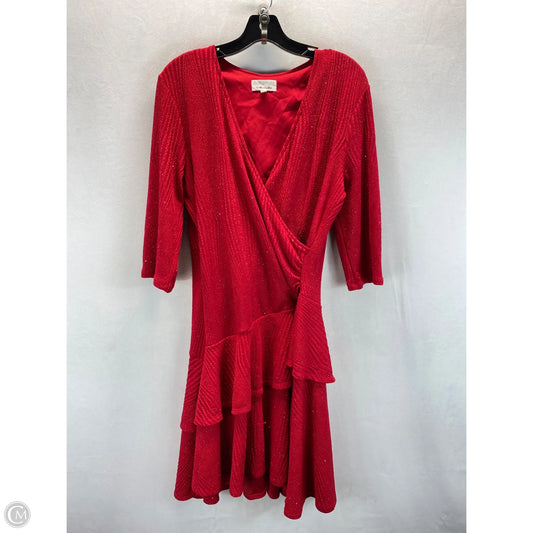 Dress Party Midi By Signature By Robbie Bee In Red, Size: L