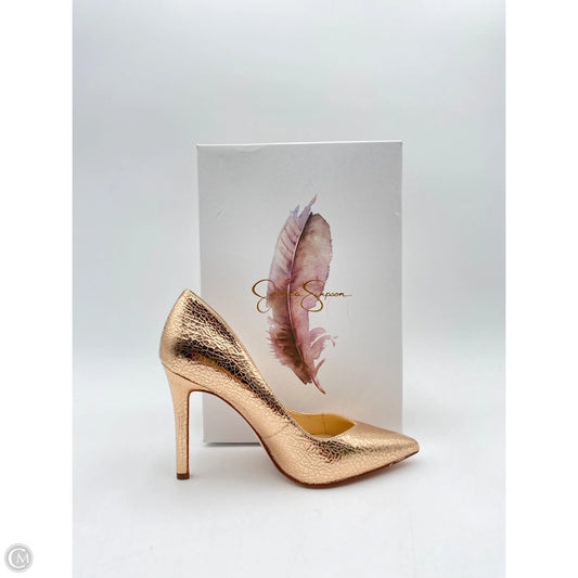 Sandals Heels Stiletto By Jessica Simpson In Rose Gold, Size: 6.5